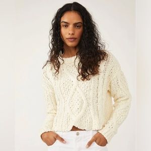 Free People Cutting Edge Cable Pullover Sweater
